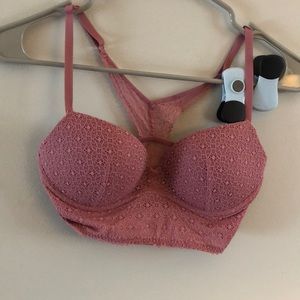 Long line lace bralette